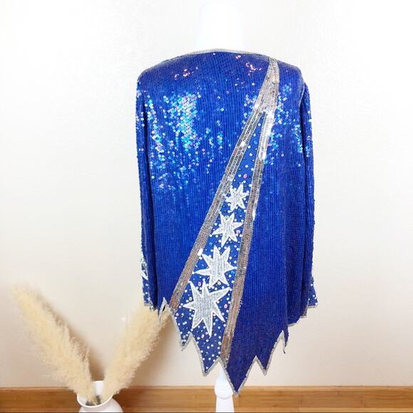 Judith Ann Creations Sequin Star Silk Tunic Dress - Picture 9 of 14